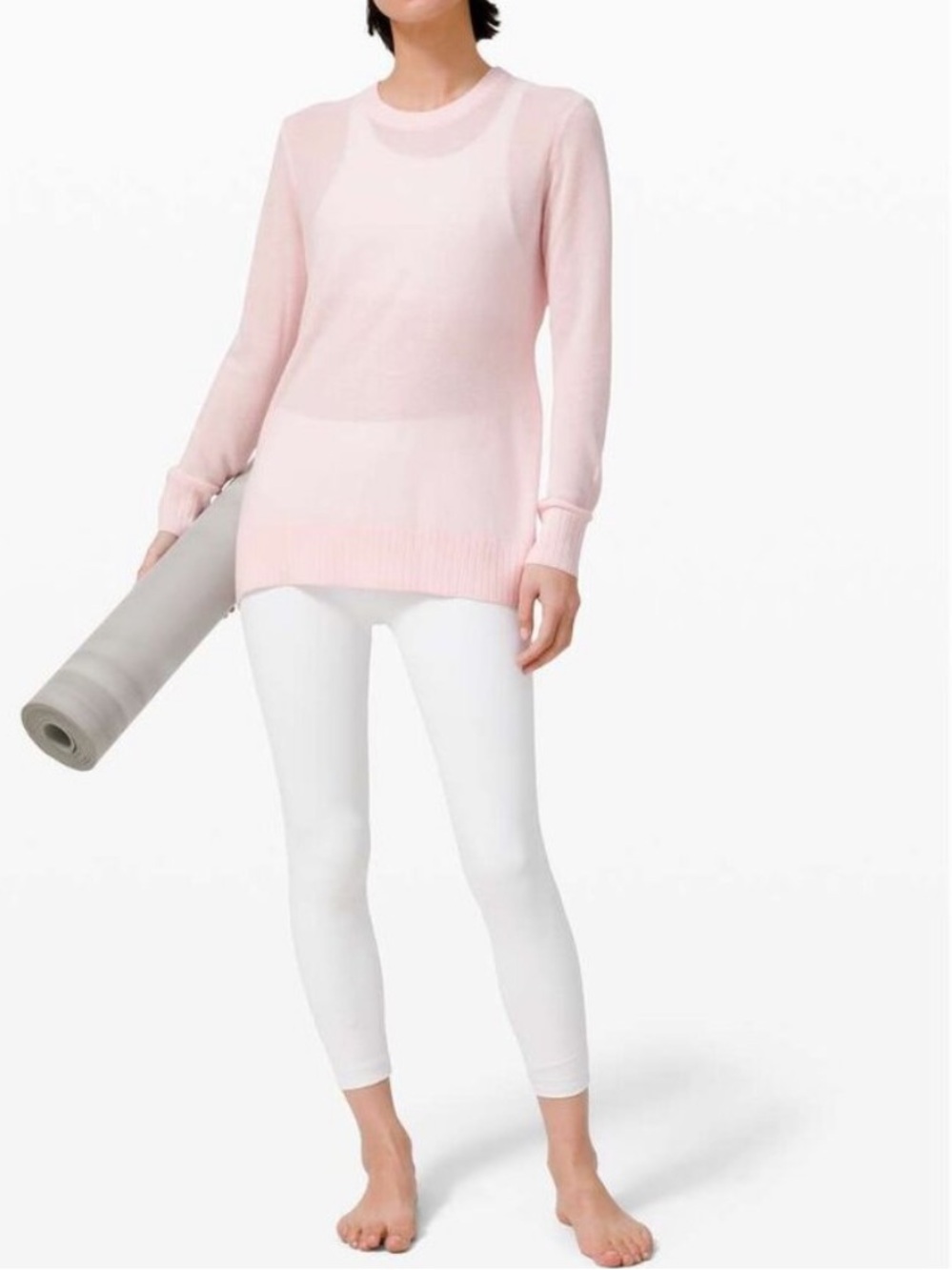 LULULEMON Sincerely Yours cashmere blend sweater open back pink glow size medium